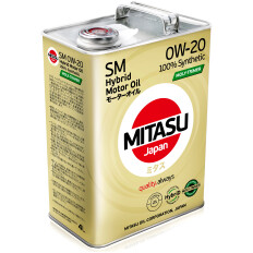Масло моторное Mitasu Hybrid Moly-Trimer 0w20, синтетическое, API SM, ACEA A1/B1, для бензинового двигателя, 4л, арт. MJ-M02/4