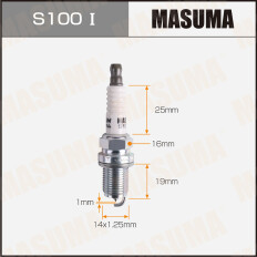 Свеча зажигания Masuma Iridium IK16 с иридиевым электродом, арт. S100I