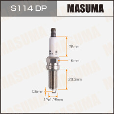 Свеча зажигания Masuma Double Platinum с платиновым электродом, арт. S114DP