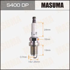 Свеча зажигания Masuma Double Platinum PFR7S8EG с платиновым электродом, арт. S400DP