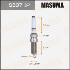 Свеча зажигания Masuma Iridium+Platinum SILZKFR8D7S с иридиевым электродом, арт. S507IP
