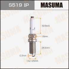 Свеча зажигания Masuma Iridium+Platinum PLFER7A8EG с иридиевым электродом, арт. S519IP