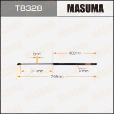 Упор газовый капота MASUMA, L=748mm (1/40)