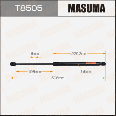 Упор газовый багажника MASUMA, L=506mm  (1/40)