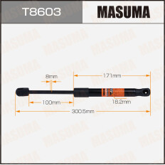 Упор газовый багажника MASUMA, L=300.5mm  (1/40)