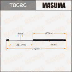 Упор газовый капота MASUMA, L=743mm  (1/40)