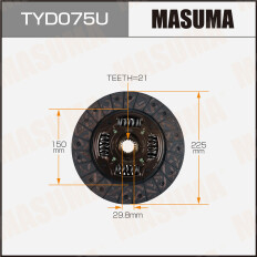 Диск сцепления Masuma (225х150х21х29.8мм), арт. TYD075U