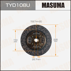 Диск сцепления Masuma (225х150х20х26.7мм), для Toyota Vista / Sprinter, арт. TYD108U