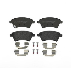 Колодки тормозные дисковые Brembo, комплект на ось (4 шт), арт. P23105