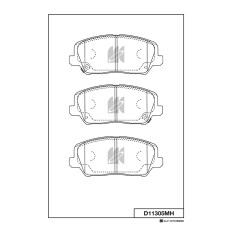 Колодки тормозные дисковые Kashiyama, передние, комплект на ось (4 шт), арт. D11305MH