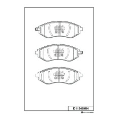 Колодки тормозные дисковые Kashiyama, передние, комплект на ось (4 шт), арт. D11348MH