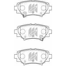 Колодки тормозные дисковые Kashiyama, задние, комплект на ось (4 шт), арт. D3166M