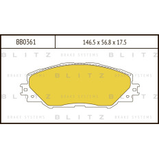 Колодки тормозные дисковые Blitz, комплект на ось (4 шт), арт. BB0361