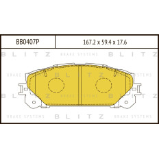 Колодки тормозные дисковые Blitz, комплект на ось (4 шт), арт. BB0407P