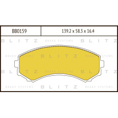 Колодки тормозные дисковые Blitz, комплект на ось (4 шт), арт. BB0159