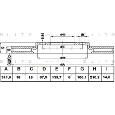 Диск тормозной Blitz, арт. BS0357