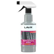 Полироль (чернитель) шин Lavr Black Tire Conditioner With Silicone, с силиконом, глянцевый блеск, защита от старения, бутылка с триггером 500мл, арт. Ln1475
