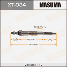 Свеча накаливания Masuma (2L-TE), арт. XT-034