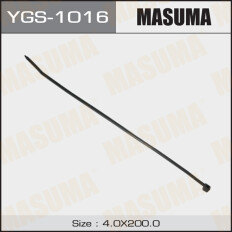 Хомут пластиковый (стяжка) Masuma, 4x200мм, черный, арт. YGS-1016